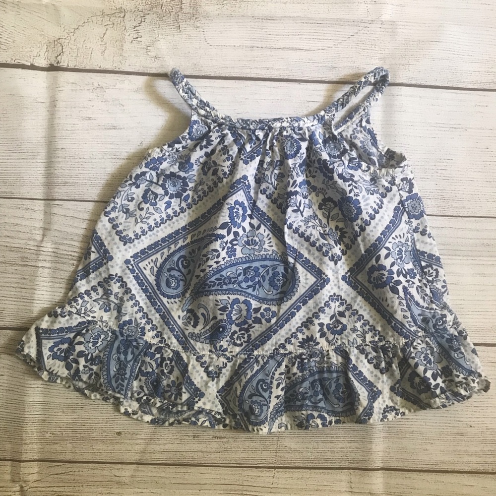 Gap toddler paisley white and blue top